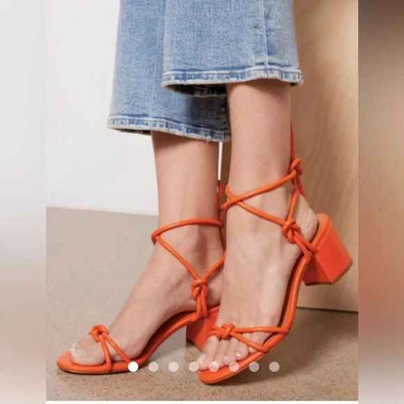 SCHUTZ Shoes - Schutz Evereve Orange Heeled Sandals NWT